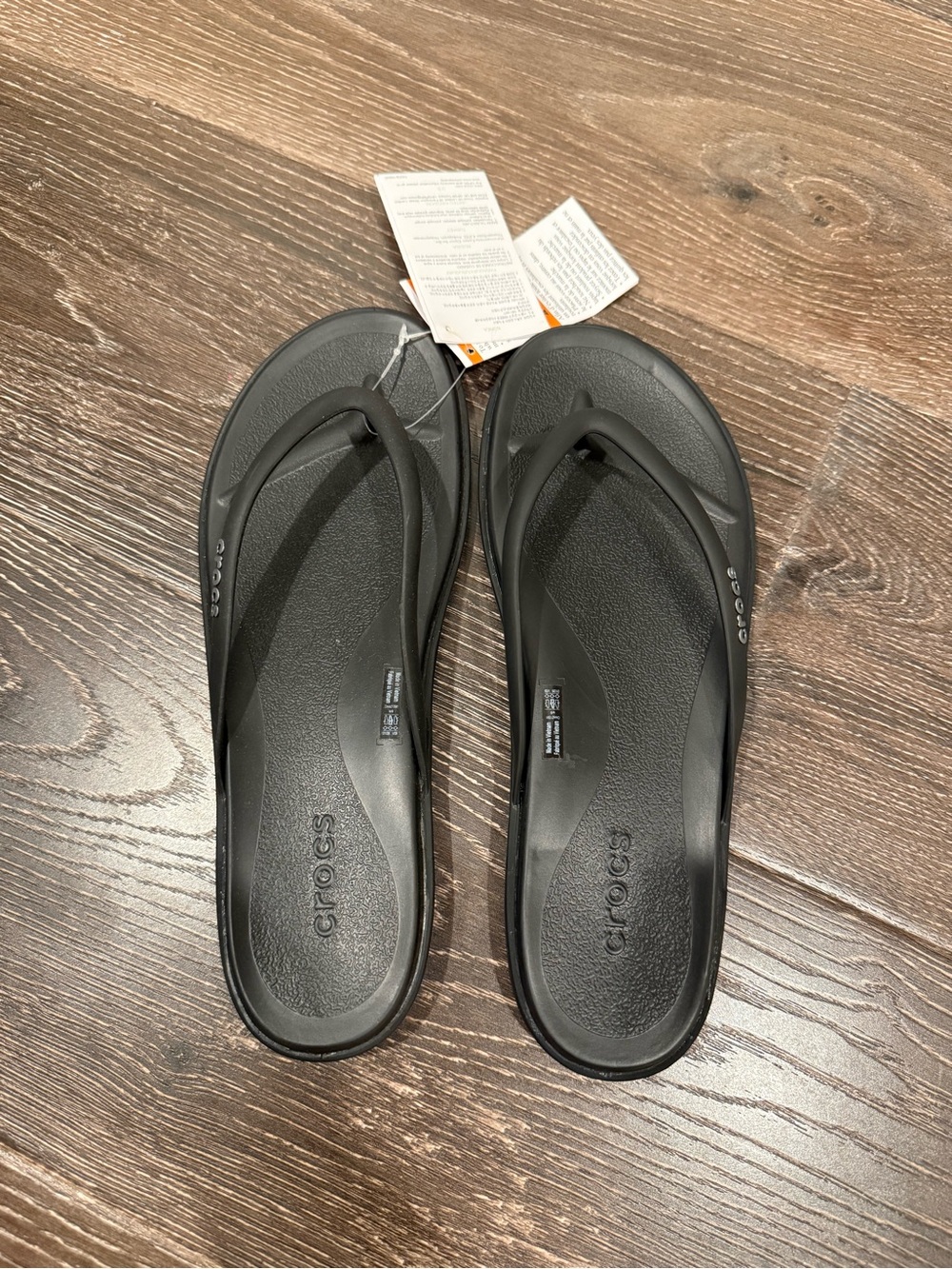 CROCS Women's Black Slip-On Flip Flop Sandals